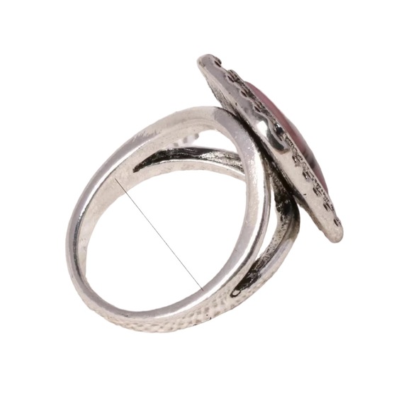 Pink Marble Resin Stone Silver Antique Style - Picture 4 of 6